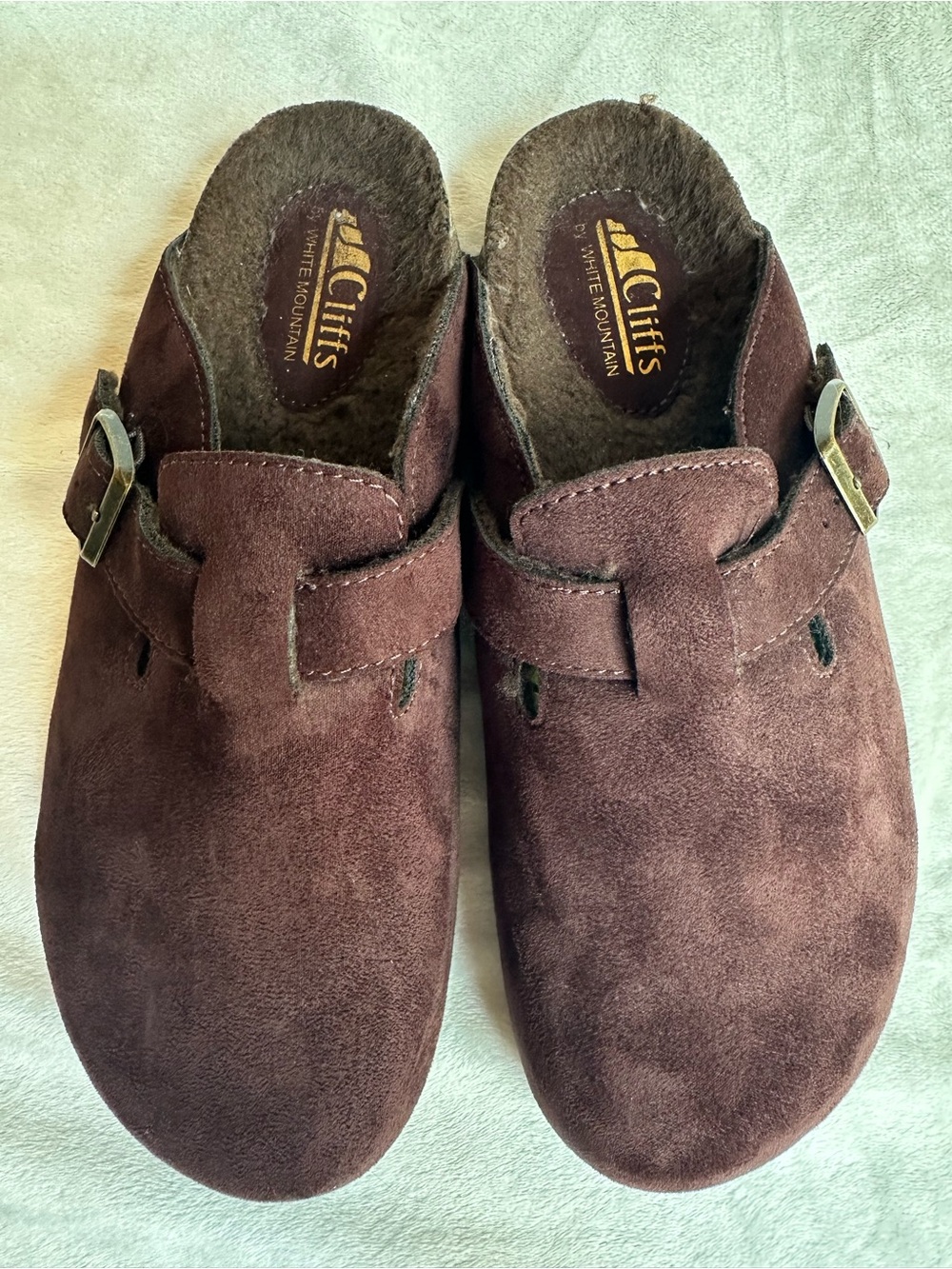 Cliffs by WHITE MOUNTAIN Women’s Dark Brown Slip-On Clogs with Buckle